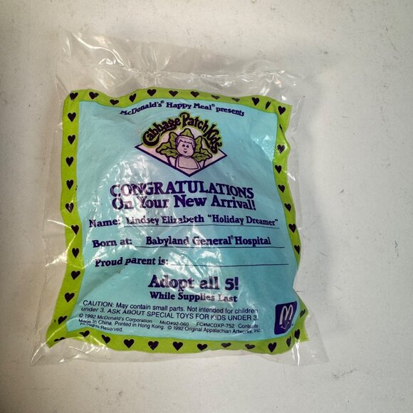 1992 Cabbage Patch Kids McDonalds Happy Meal Toys Lot of 6 All 5 Characters Vtg - Picture 15 of 16